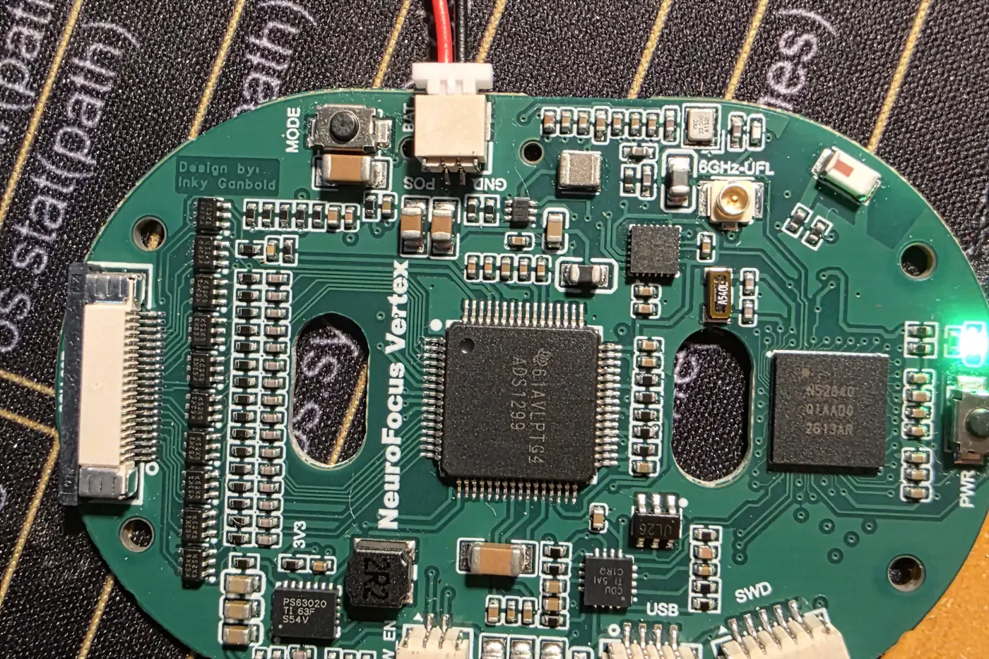 The signal board we designed ourselves, the NeuroFocus Vertex