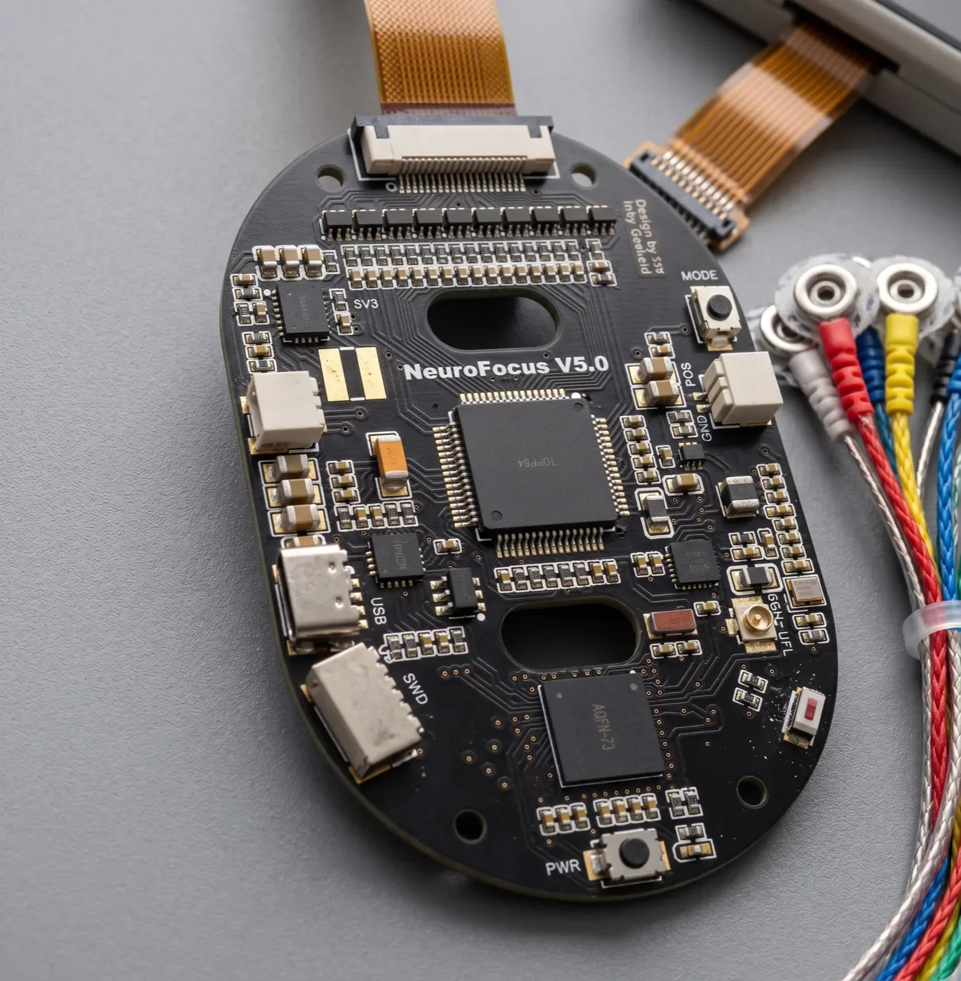 Early NeuroFocus PCB capturing real EEG